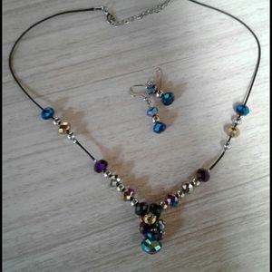 Very shiny beads on a nice cord with earrings